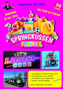 24 mei – Middag vol activiteiten in De Spil (lasergame, drum, springkussenfestival)